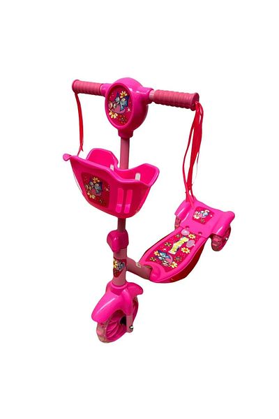 OEM Children's scooter with 3 wheels, with music and lights, front storage basket,adjustable handlebar