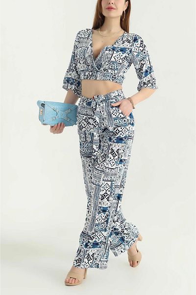 Mels Ethnic Patterned Double Suit