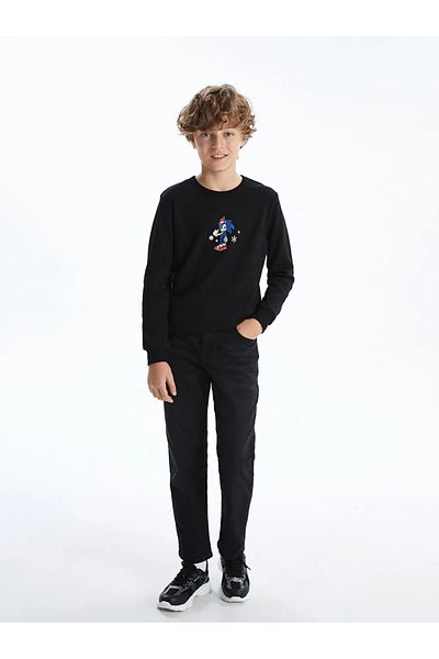 LC Waikiki Lcw Kids Black Boys' Jeans Pants with Adjustable Elastic Waist