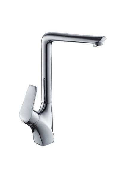 Adsinio Baterie chiuvetă bucătărie, Adsinio, tub rotativ de cupru, cioc înalt, rotativ, monocomandă, argintiu