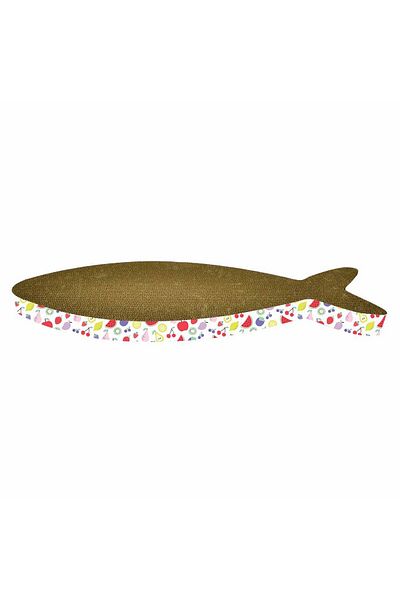 Agility Cardboard cat scratcher, fish pattern, 44.45x13.97x5.08 cm, Multicolor
