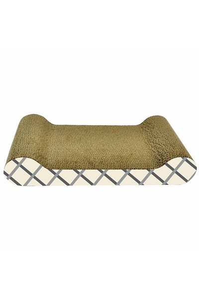 Agility Cardboard cat scratcher, checkered pattern, 38.1x22.22x7.62 cm, Multicolor
