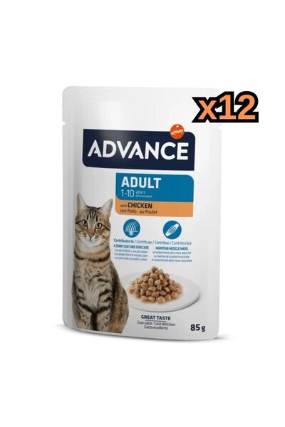 Advance Tavuklu Yetişkin Kedi Yaş Maması 12x85gr