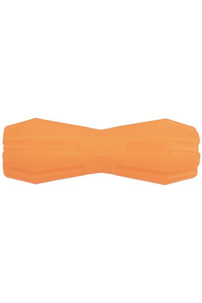 Agility Jucarie din cauciuc pentru caini, forma de Gantera cu Gaura, 12 cm, portocaliu