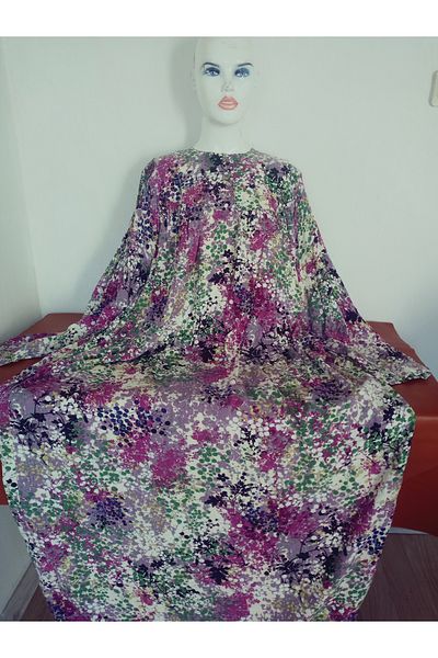 hoaryage Robadan Long Sleeve 100% Viscose Push Flower Mother Dress, Prayer Dress