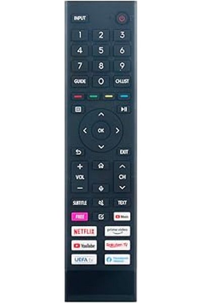 The Bros جهاز التحكم الصوتي البديل ERF3B80H لتلفزيون Hisense QLED 4K UHD مقاس 55E76GQ و58A6BG و75A7GQ و43A6BG