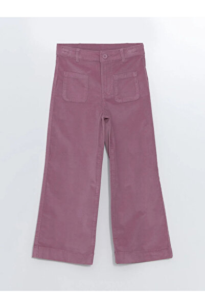 LC Waikiki LCW Kids Pembe Beli Ayarlanabilir Lastikli Kadife Kız Çocuk Pantolon