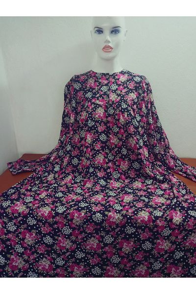 hoaryage Robadan Long Sleeve 100% Viscose Push Flower Mother Dress, Prayer Dress