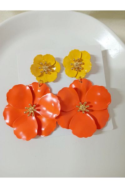 mos&more Orange Yellow Summer Fashion Stylish Women's Earrings