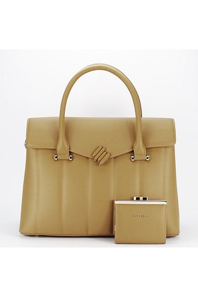 CHRİS BELLA Premium camel large bag with wallet CB2317-4 M6