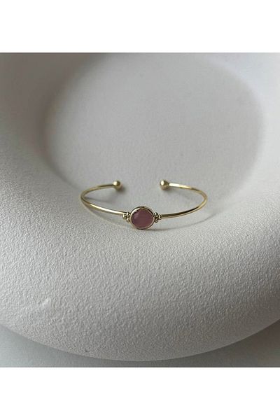 mos&more Gold Pink Stone Crispy Bracelet