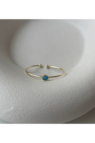 mos&more Gold Blue Stone Crispy Bracelet
