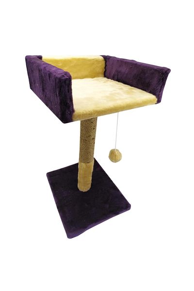 Agility Cat play set, column type with sofa and tassel, purple/beige