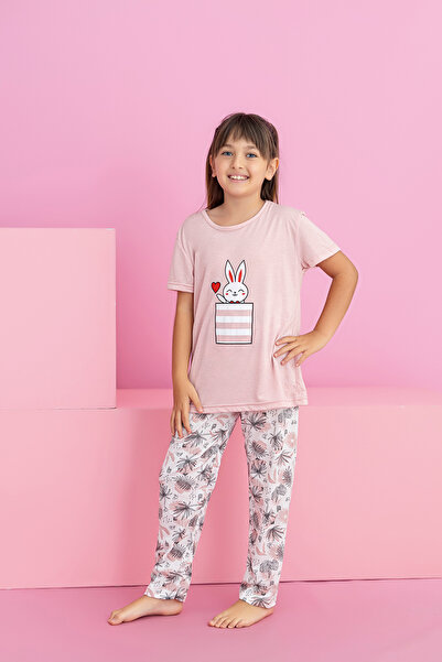 rindahomewear Σετ πιτζάμες κοριτσίστικες κοντομάνικες με σχέδιο