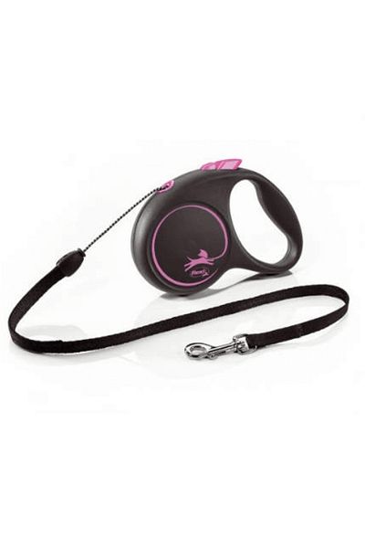 Flexi Lesa pentru caini Flexi, Retractabila, Pana la 20 kg, marimea M, 5m, Roz