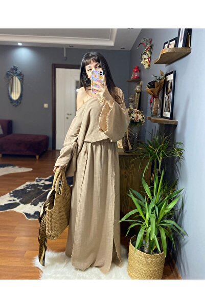 MODAGK Bohemian Raw Linen Women's Skirt