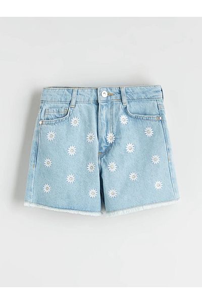 LC Waikiki Lcw kids indigo floral girl jean shorts