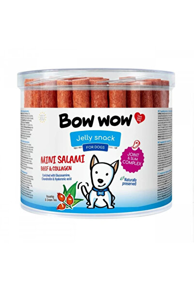 Bow Wow Recompense pentru caini Bow Wow, mini salam cu vita si colagen, 60 buc