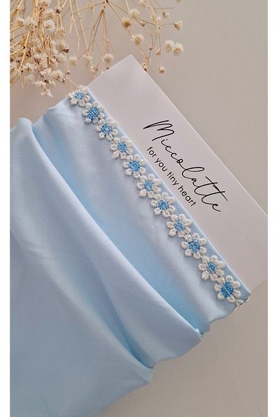 Miccolatte Baby Girl Daisy Detailed Cotton Poplin Tie-Up Triangle Bandana (0-2.5 Years)
