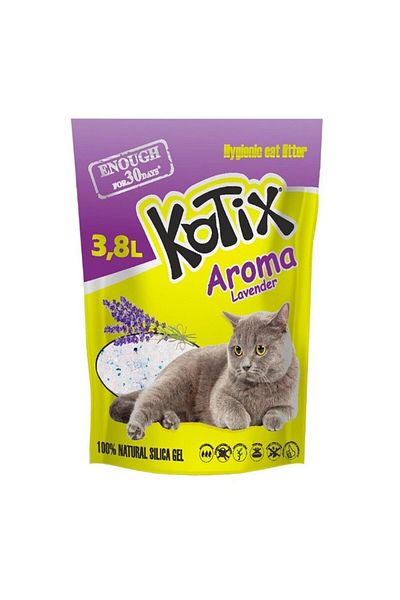 KOTIX Hygienic cat litter, silicate, Lavender, 3.8L, 1.52kg
