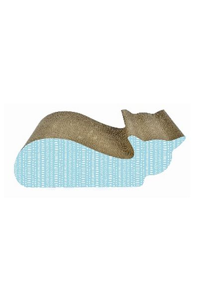 Agility Cardboard cat scratcher, cat pattern, 57.15x23.49x20.32 cm, Blue