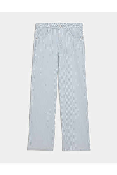 Marks & Spencer Wide Leg Çizgili Jean Pantolon (6-16 Yaş)