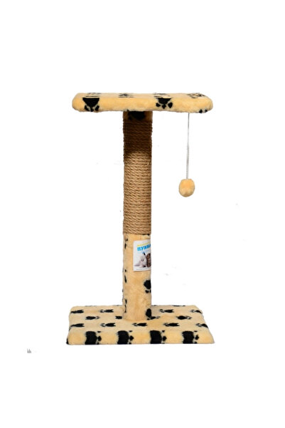 Agility Cat play set, shelf type on tassel stand, beige/black