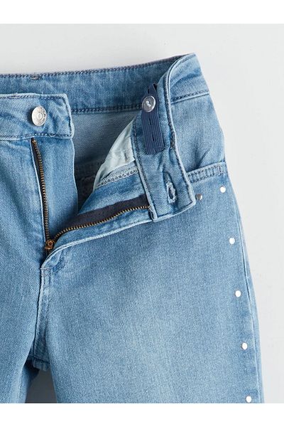 LC Waikiki Lcw Kids Indigo Buy Adjustable Elastic Stone Girl's Jean Pants