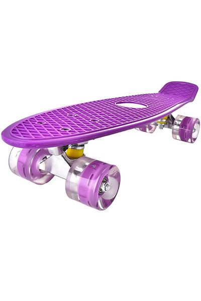 OEM Skateboard Penny Board pentru copii și adolescenți, cu roți LED, 55 cm, vârstă recomandată +4 ani