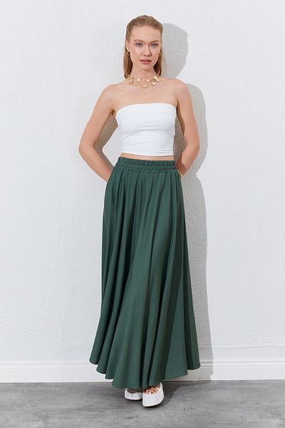 EDITION WOMAN Elastic Waist, Flowy and Comfortable Cut Long Women's Skirt |   Ek100294906