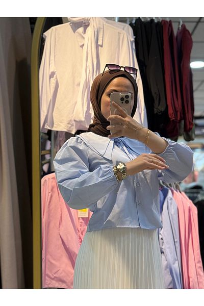 MODA AKGÜN Double Collar Skirt Top Shirt