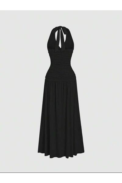 Dressco Kendall - Halter Neck Draped Maxi Dress