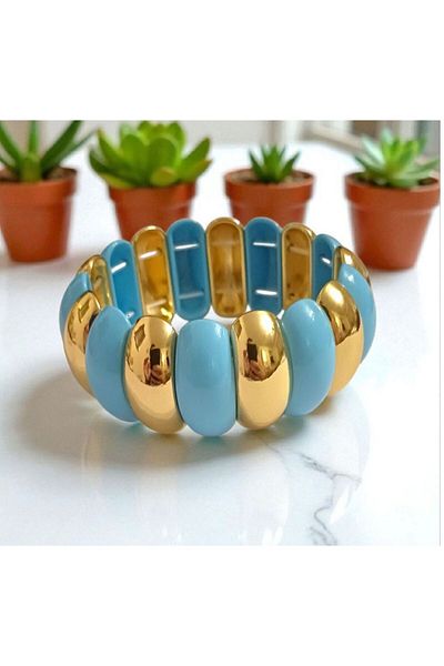 AKSESUARIM Women's Porcelain Rubber Thread Bracelet
