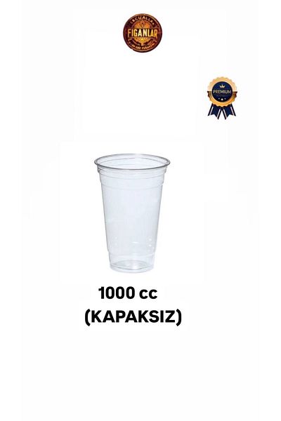 figanlar ambalaj 1000Cc Biggest Size Plastic Pet Lemonade/Iced Coffee/Milkshake Cup Without Lid 100Pcs