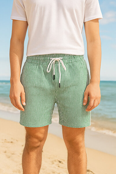 Calista home Men's Striped Pocket Shorts – Soft Fabric, Comfortable Fit, Summer