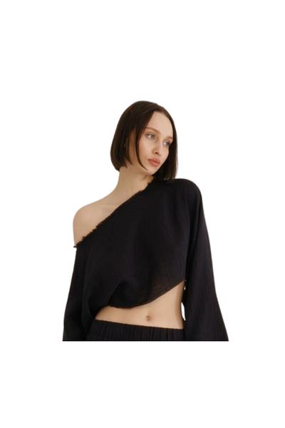 MODAGK Bohemian Raw Linen Women's Blouse