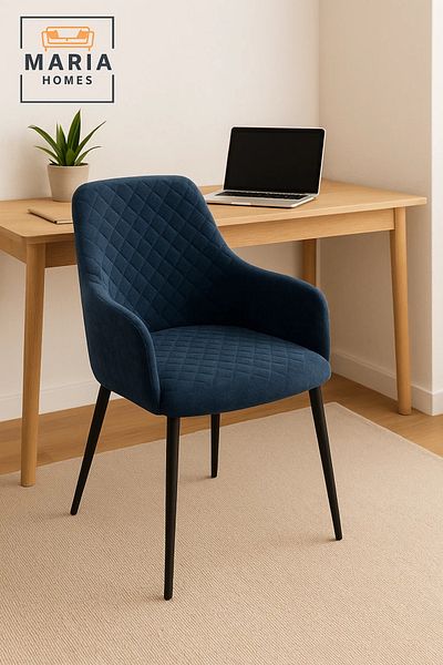 POWEREX Modern Velvet Armchair with Diamond Stitch – Single Upholstered Chair for Living or Dining Room