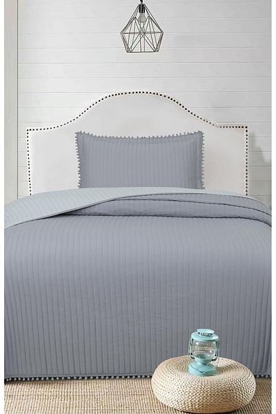 Bikaya Home Single 2 Piece Bedspread Set with Pompom - 180X240 cm