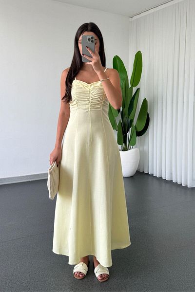 ECEMİ Lavin Yellow Strap Dress
