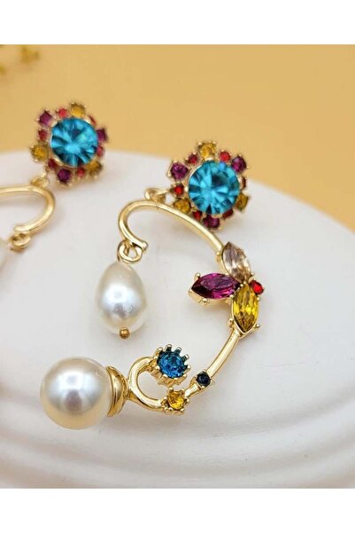 Nevoka Saray Işıltısı İnci Halo Küpe