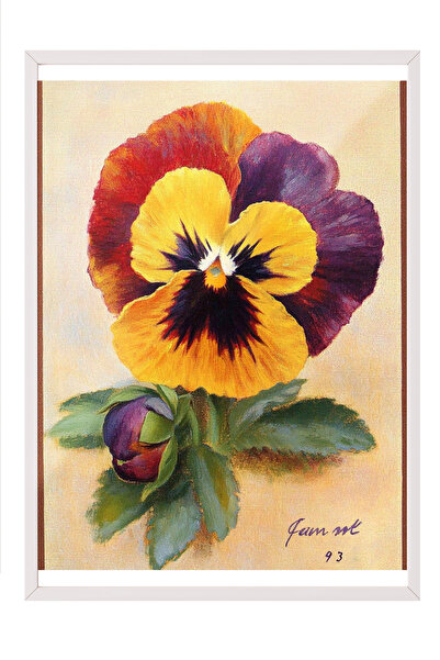 Zestia Tablou înrămat alb, roșu, galben, violet, poster cu ilustrație de plan...