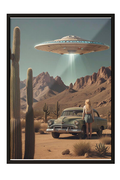 Zestia Black Framed Painting, They Are Coming – Woman with Her Arms Open and ...