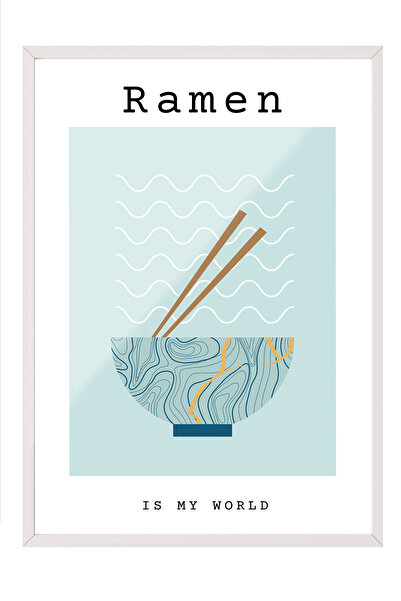 Zestia Tablou cu ramă albă, Bol pentru ramen, Decor pentru bucătărie, Poster ...