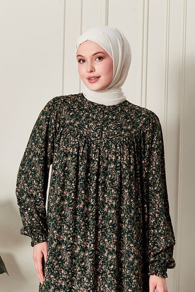 fistan Φόρεμα με λουλουδάτο στρογγυλό ρόμπα Mother Hijab