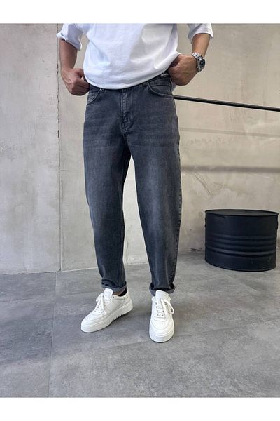 XPUPPETWEAR Σκούρο γκρι πλυμένο εφέ Boyfriend Jean