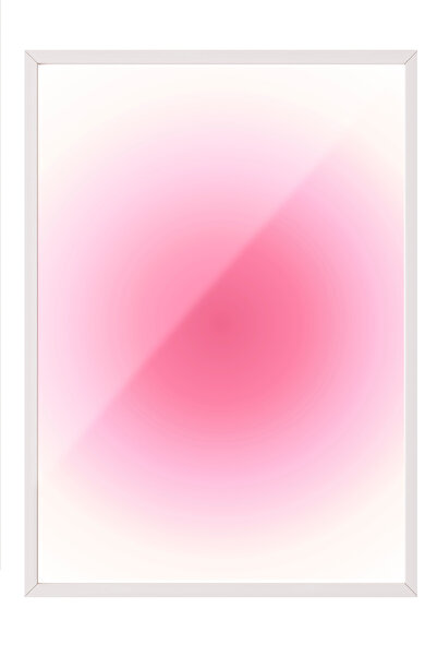 Zestia Tablou cu ramă albă, fundal cu gradient roz, poster abstract cu tranzi...