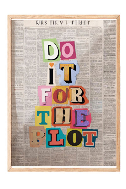 Zestia Tablou cu ramă din lemn, Citat tipografic: Fă-o pentru poveste, Poster...