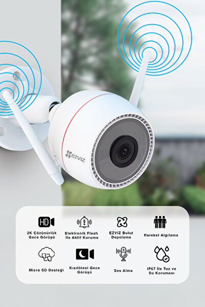EZVIZ C3tn Color 1080p Dış Mekan Kamera – Ip67, Renkli Gece Görüşü, 256 gb Sd | Fynix Teknoloji