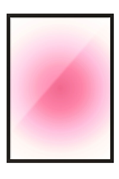 Zestia Tablou cu ramă neagră, fundal cu gradient roz, poster abstract cu tran...