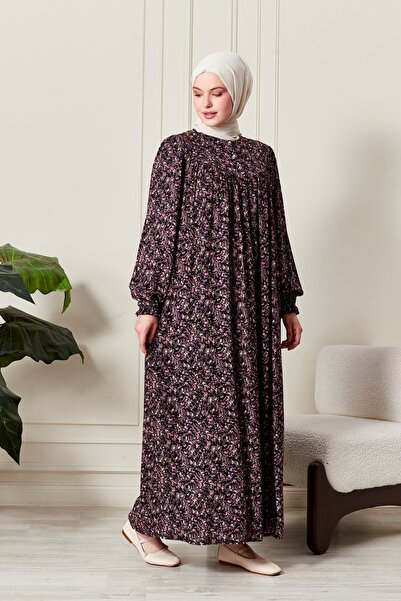 fistan Φόρεμα με λουλουδάτο στρογγυλό ρόμπα Mother Hijab